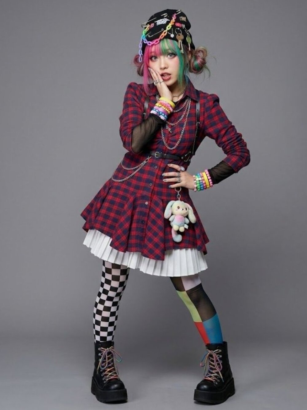 NWT Handkerchief Asymmetric Hem Flannel Plaid Cowgirl Prairie Grunge Harajuku S